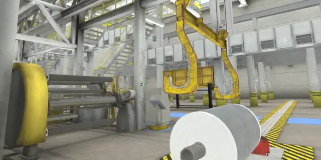 SIMUYLADOR DE SEGURANÇA E OPERAÇÃO DE PONTE ROLANTE - IMAGEM DO SOFWARE DO SIMULADOR