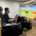 Operador treinando no simulador virtual de colhedora de cana